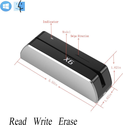 Misiri X6 Smallest USB 3 Tracks Mag VIP Card Reader Writer Encoder