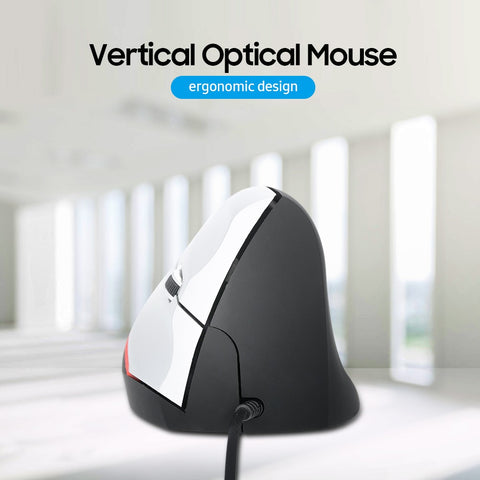 Vertical Wired Mouse Ergonomic Optical 3 Key Gaming Office Mouse for PC /Laptop Black