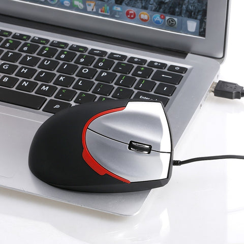 Vertical Wired Mouse Ergonomic Optical 3 Key Gaming Office Mouse for PC /Laptop Black