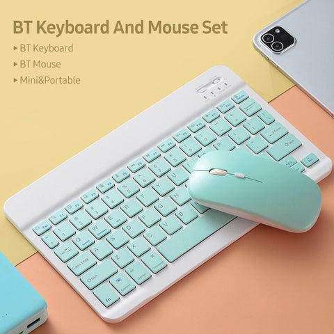 SK-030 10-inch BT Keyboard and Mouse Set 78 Key Mini Keyboard 2.4G 3-level DPI Adjustable BT Mouse for Android/IOS/Windows Yellow