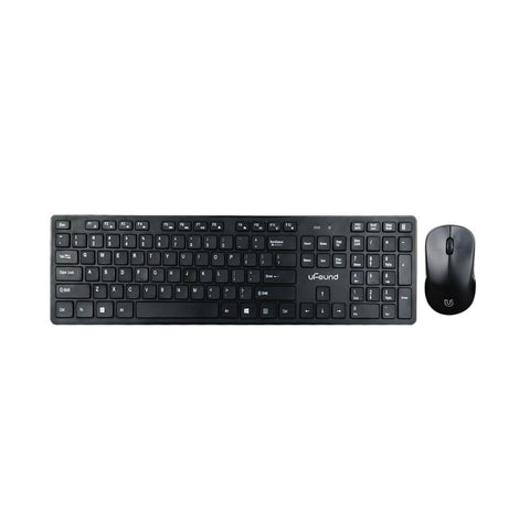 uFound R-752 Mouse and Keyboard Combo 106 keys 2.4G Transmission Keyboard + Wireless Mouse 1200DPI for Business Office Black