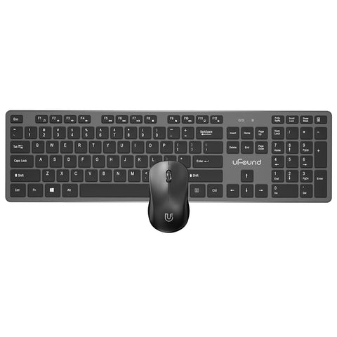 uFound R-752 Mouse and Keyboard Combo 106 keys 2.4G Transmission Keyboard + Wireless Mouse 1200DPI for Business Office Black