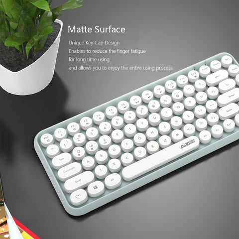 Ajazz 308i Bluetooth Keyboard Round Key Cap 10m Bluetooth Connection 84 Keys for Windows 2000, Windows XP, Windows ME, Windows VISTA, Windows 7/8/10 Green