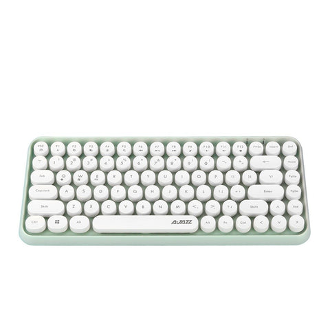 Ajazz 308i Bluetooth Keyboard Round Key Cap 10m Bluetooth Connection 84 Keys for Windows 2000, Windows XP, Windows ME, Windows VISTA, Windows 7/8/10 Green