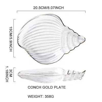 1PCS Nordic Phnom Penh Glass Fruit Plate Snack Jewelry Storage  Marine Style Salad Bowl Shell Starfish Scallop Tray Conch Bowl