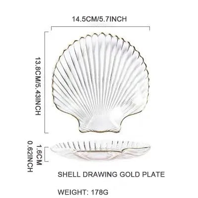 1PCS Nordic Phnom Penh Glass Fruit Plate Snack Jewelry Storage  Marine Style Salad Bowl Shell Starfish Scallop Tray Conch Bowl