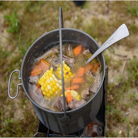 Boundless Voyage Titanium Pot Camping Cookware Hanging Soup Pot with Lid Outdoor Cooking Kit Lightweight Kitchen Ware Tableware