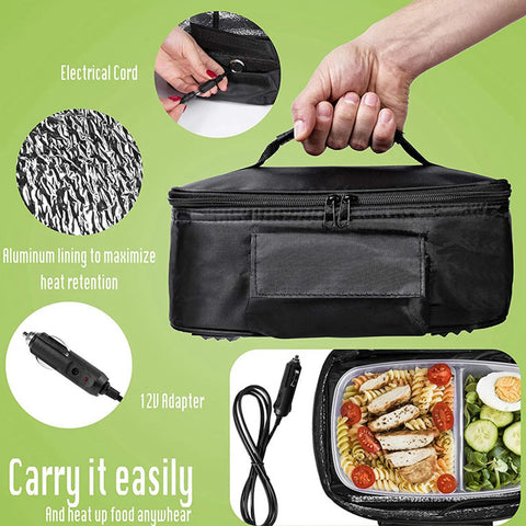 Portable Mini Car Microwave 12V 90W Electric Oven Picnic Lunch Box for Travel Camping Food Cooking Car Food Warmer Accessories