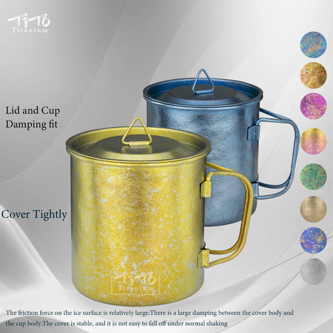 TiTo Titanium Cup  Ultralight Portable Stretching Handle Single-layer Mug Hiking Equipment Picnic Outdoor Camping Cookware