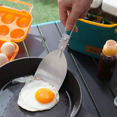 304 Stainless Steel Outdoor Camping Cookware Picnic Shovel Spoon Outdoor Multifunctional Portable Folding Kitchenware