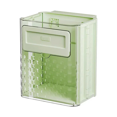 Kitchen Foldable Trash Can Wall Hung With Large Caliber Leftover Food And Vegetable Storage Bin, Transparent And Thickened