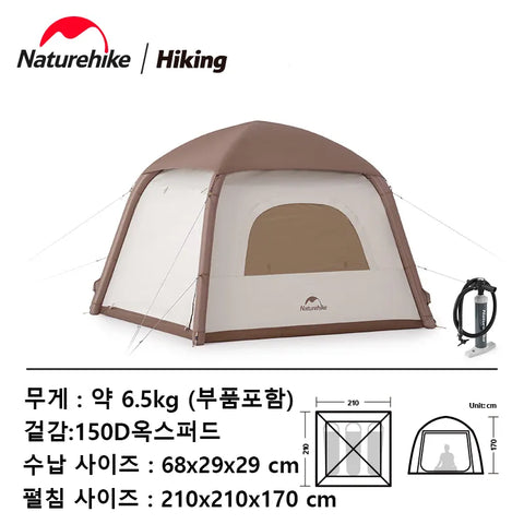 Naturehike Ango Air Tent 3 Person Portable Inflatable Tent Large Space Family Park Tent Outdoor Camping Tent