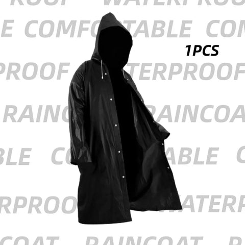 1PCS High Quality EVA Unisex Raincoat Thickened Waterproof Women Men Black Camping Waterproof Rainwear Suit