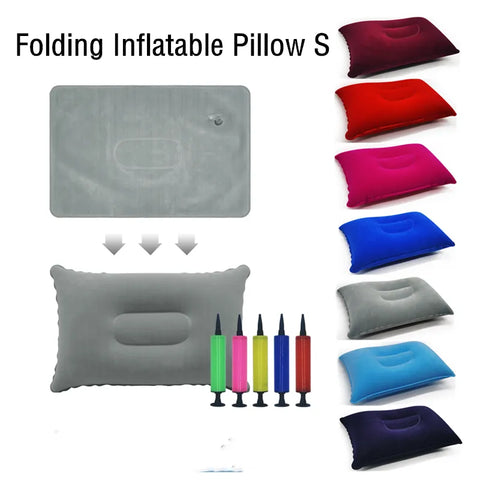 Portable Fold Outdoor Travel Sleep Pillow Camping Tent Inflatable Pillow Airplane Hotel Rest Comfortable Sleep Pillows