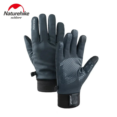 Naturehike Winter outdoor plus velvet warm gloves splash-proof touch screen running cycling sports gloves