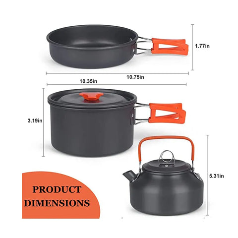 Camping Cooking Set Outdoor Aluminum Lightweight Equipment Camping Cookware Kit For Traveling Trekking Hiking Supplies