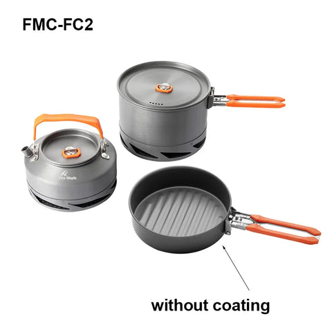 Fire Maple Camping Cookware Utensils Dishes Camp Cooking Set Hiking Heat Exchanger Pot Kettle FMC-FC2 Outdoor Tourism Tableware