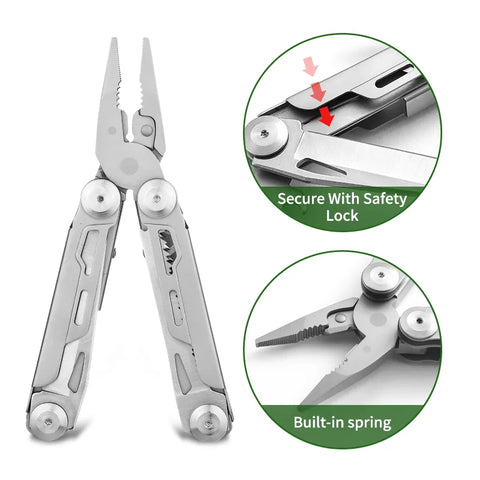 Multitool, 12-in-1 Multitools Pliers with Professional Multi-tool for Survival, Camping and Hunting, Gifts for Men Dad Hus band