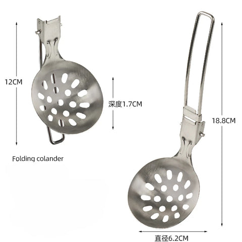 304 Stainless Steel Outdoor Camping Cookware Picnic Shovel Spoon Outdoor Multifunctional Portable Folding Kitchenware