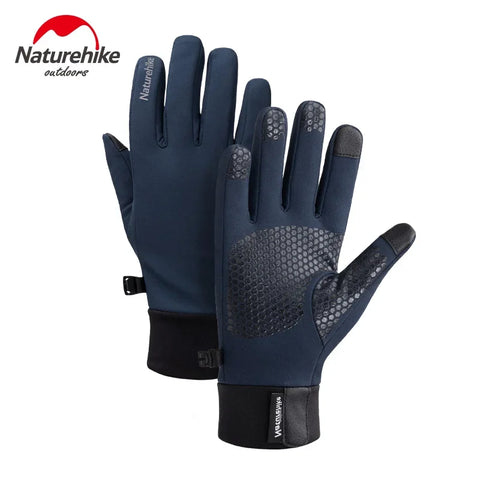 Naturehike Winter outdoor plus velvet warm gloves splash-proof touch screen running cycling sports gloves