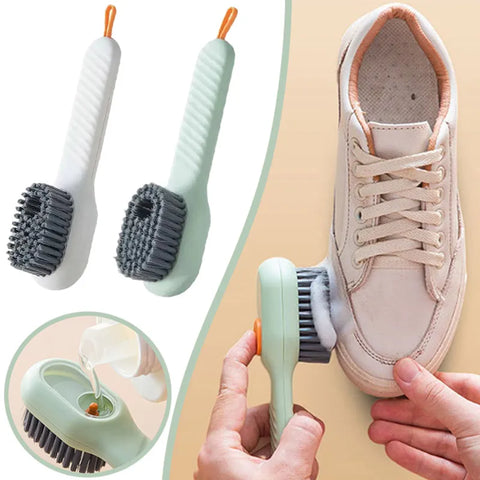 Multifunction Cleaning Shoe Brush Soft Automatic Liquid Shoe Brush Long Handle Clothes Brush Soap Brush With Hook Clean Tool