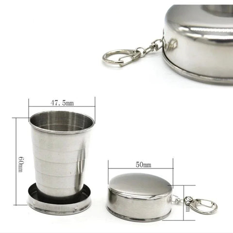 75/150/250ML Stainless Steel Folding Cup Camping Cookware Retractable Cup Teacups Teaware Camp Utensils Tableware Folded Cup