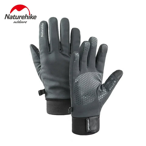 Naturehike Winter outdoor plus velvet warm gloves splash-proof touch screen running cycling sports gloves