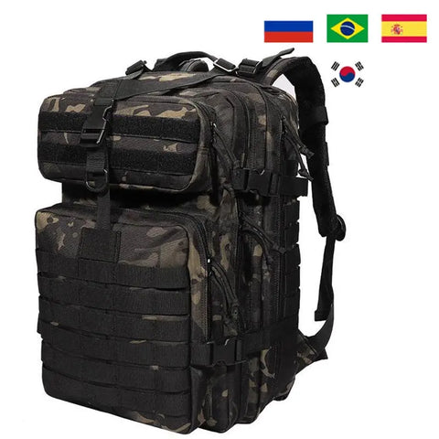 SFXEQR Military Backpack 45L Large Capacity Camping Man Rucksacks Tactical Hunting Nylon Bags For Sport Trekking Waterproof Pack