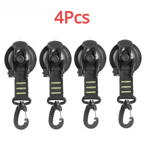 4Pcs Car Truck Tent Suction Cups Buckle Round Triangular Side Awning Anchors Outdoor Camping Tent Securing Hook Car Accessories